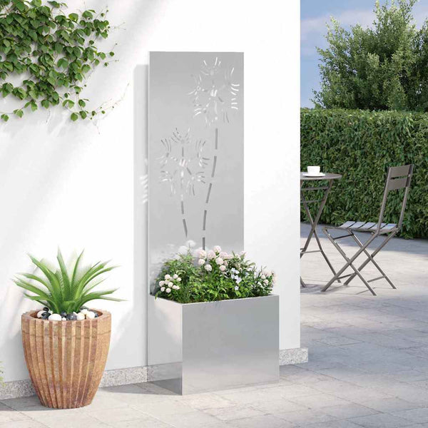 Garten Sichtschutz Floral Silber 50x150cm