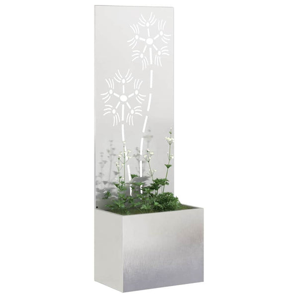 Garten Sichtschutz Floral Silber 50x150cm