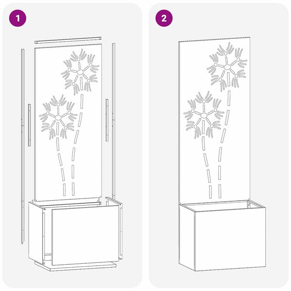 Garten Sichtschutz Floral Rostig 150cm
