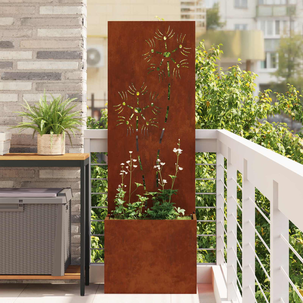 Garten Sichtschutz Floral Rostig 150cm