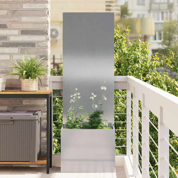 Garten Sichtschutz Silber 150cm Edelstahl