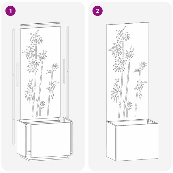 Garten Sichtschutz Leinwand Floral Schwarz 50x150cm