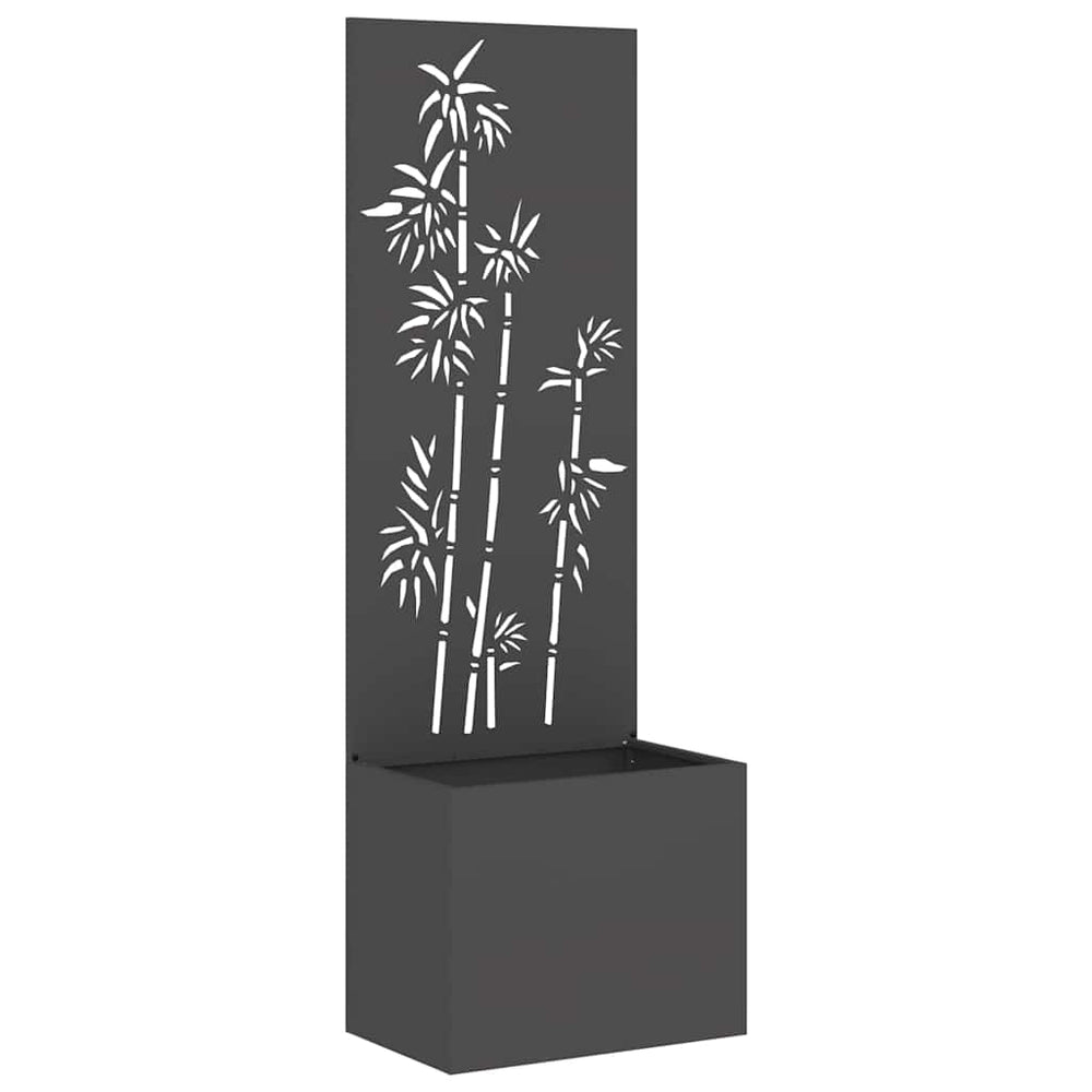 Garten Sichtschutz Leinwand Floral Schwarz 50x150cm