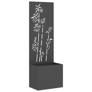 Garten Sichtschutz Leinwand Floral Schwarz 50x150cm