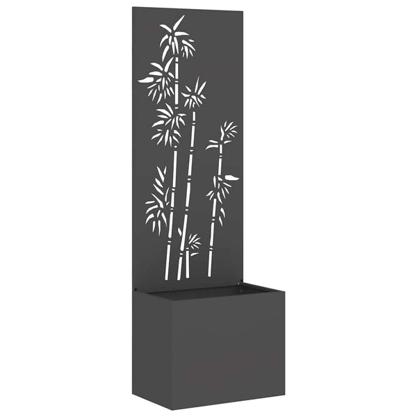Garten Sichtschutz Leinwand Floral Schwarz 50x150cm
