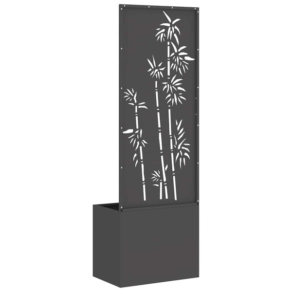 Garten Sichtschutz Leinwand Floral Schwarz 50x150cm