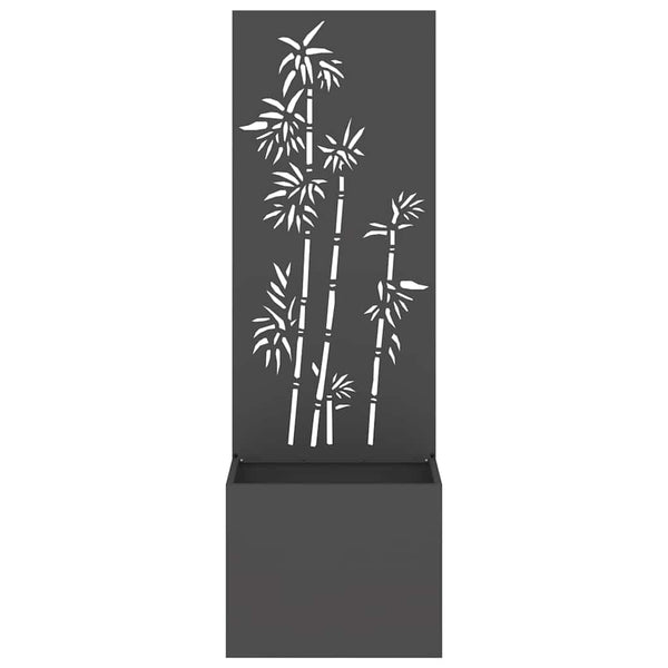 Garten Sichtschutz Leinwand Floral Schwarz 50x150cm