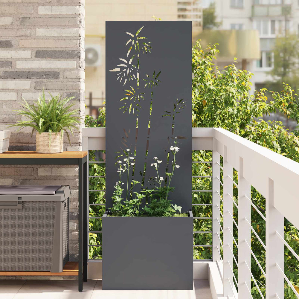 Garten Sichtschutz Floral Anthrazit 50x150cm