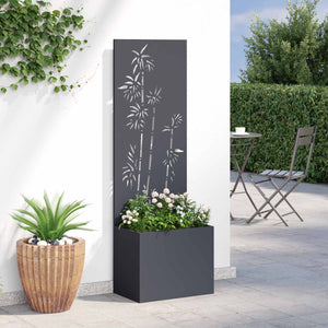 Garten Sichtschutz Floral Anthrazit 50x150cm