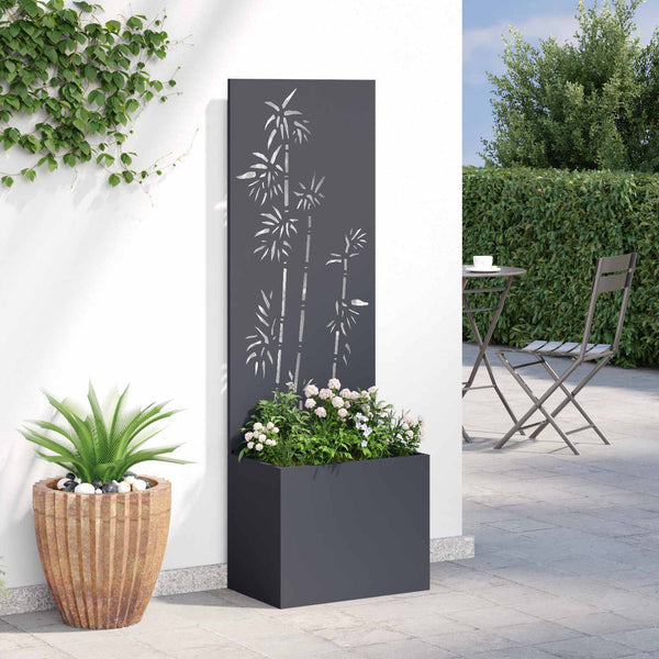 Garten Sichtschutz Floral Anthrazit 50x150cm