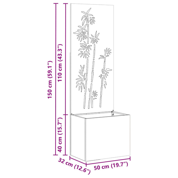 Garten Sichtschutz Floral Anthrazit 50x150cm