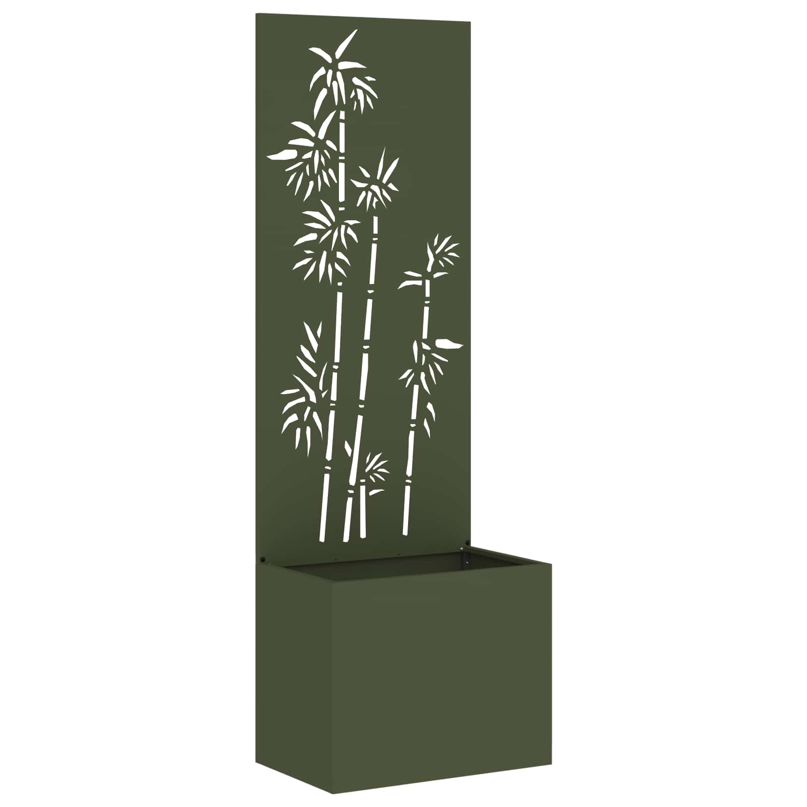 vidaXL Brise-vue de jardin floral vert olive 50 x 150 cm