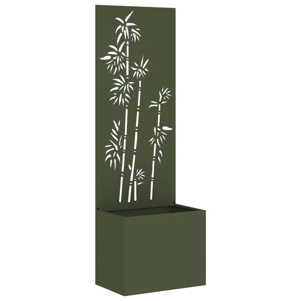 vidaXL Brise-vue de jardin floral vert olive 50 x 150 cm