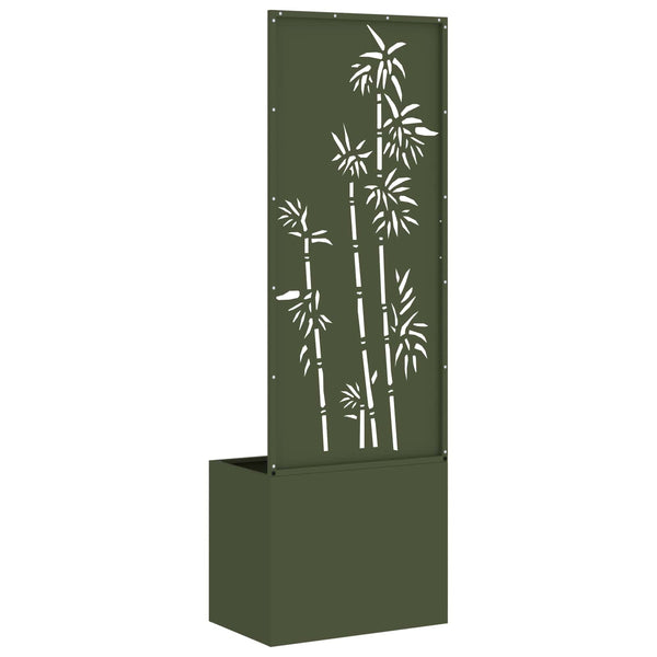 vidaXL Brise-vue de jardin floral vert olive 50 x 150 cm