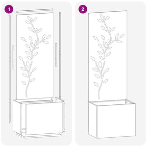 Garten Sichtschutz Floral Silber 150cm