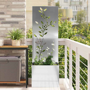 Garten Sichtschutz Floral Silber 150cm