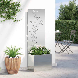 Garten Sichtschutz Floral Silber 150cm
