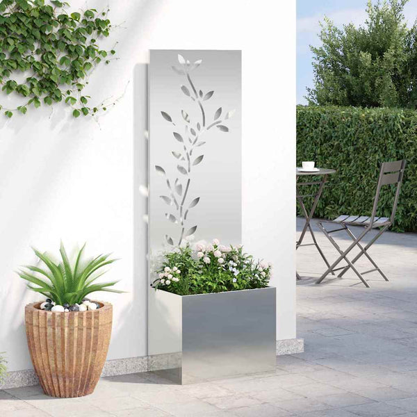 Garten Sichtschutz Floral Silber 150cm