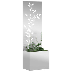 Garten Sichtschutz Floral Silber 150cm