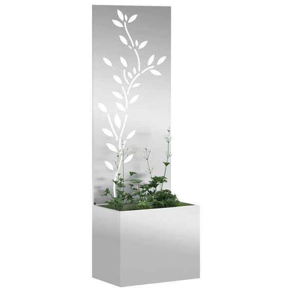 Garten Sichtschutz Floral Silber 150cm