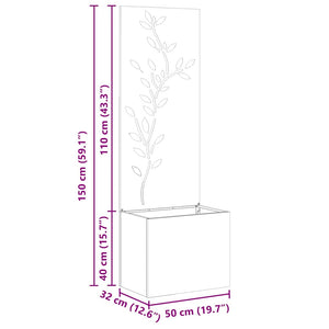 Garten Sichtschutz Floral Silber 150cm