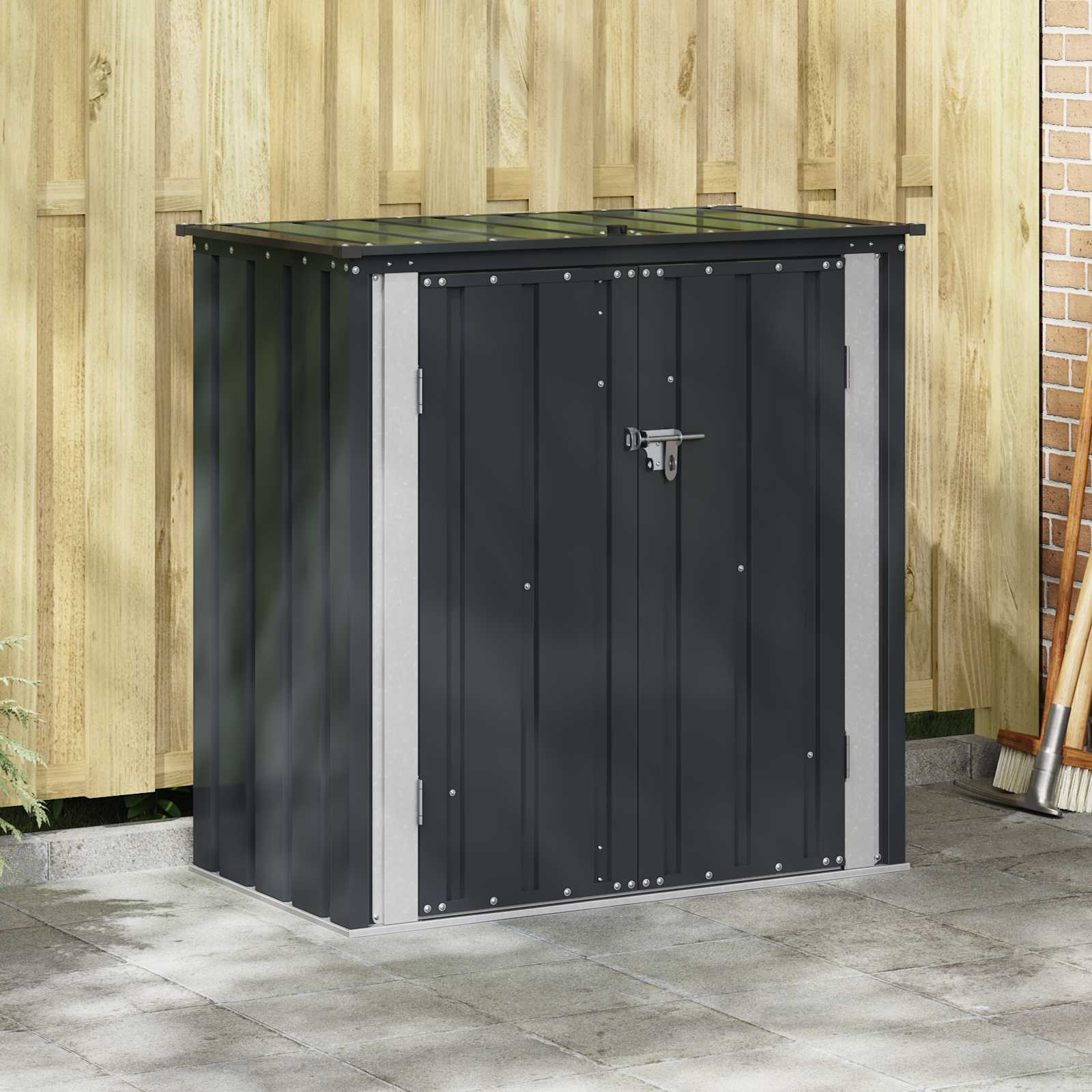 Gartenbox Schwarz Stahl 101,5 cm