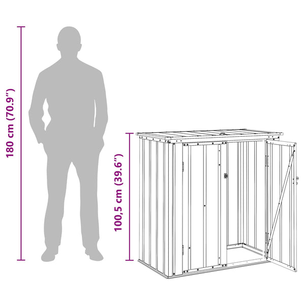 Gartenbox Schwarz Stahl 101,5 cm