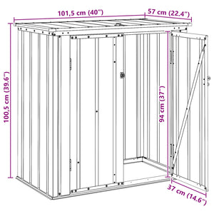 Gartenbox Schwarz Stahl 101,5 cm