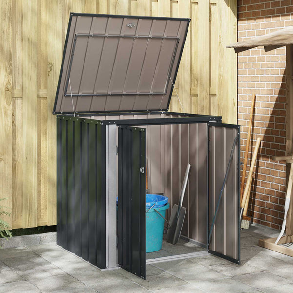 Garten Lagerbox Schwarz Stahl 101,5cm