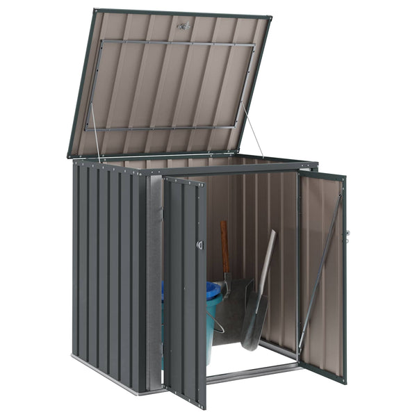 Garten Lagerbox Schwarz Stahl 101,5cm