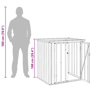 Garten Lagerbox Schwarz Stahl 101,5cm