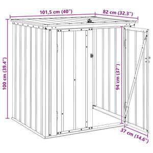 Garten Lagerbox Schwarz Stahl 101,5cm