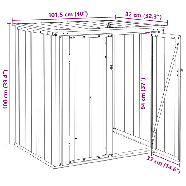 Garten Lagerbox Schwarz Stahl 101,5cm