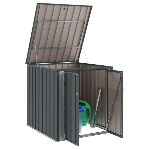 Gartenlagerbox Schwarz Stahl 101,5x107x100cm