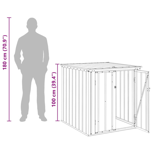 Gartenlagerbox Schwarz Stahl 101,5x107x100cm