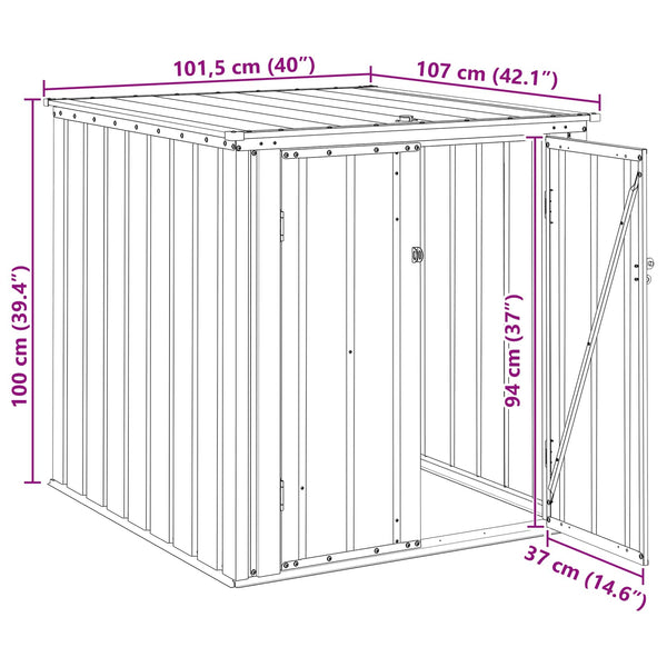 Gartenlagerbox Schwarz Stahl 101,5x107x100cm