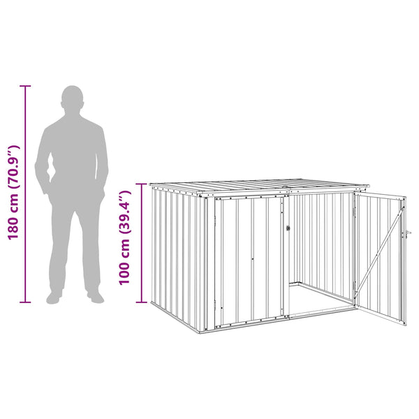 Gartenbox Stahl Schwarz 151,5 cm