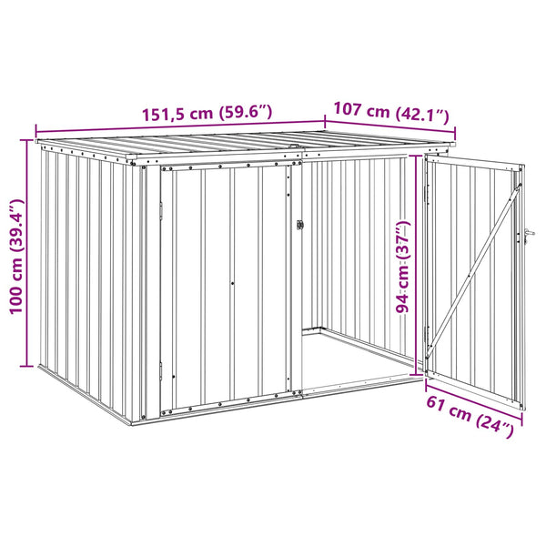 Gartenbox Stahl Schwarz 151,5 cm