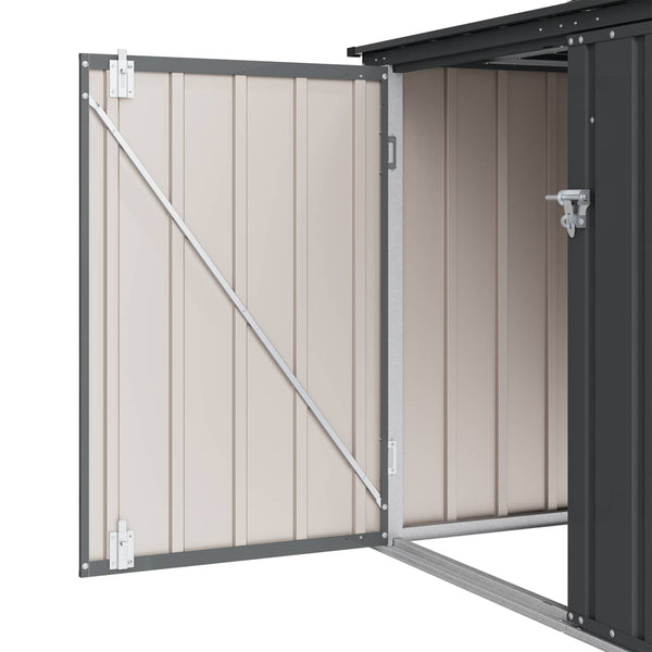 Gartenlagerbox Stahl Schwarz 151,5 cm