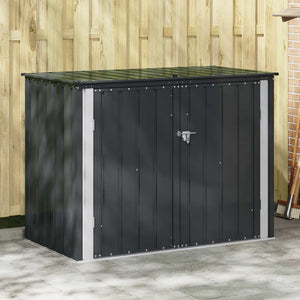 Gartenlagerbox Stahl Schwarz 151,5 cm