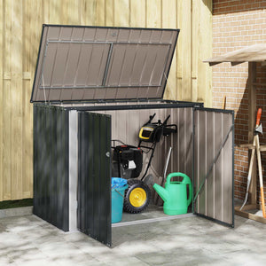 Gartenlagerbox Stahl Schwarz 151,5 cm