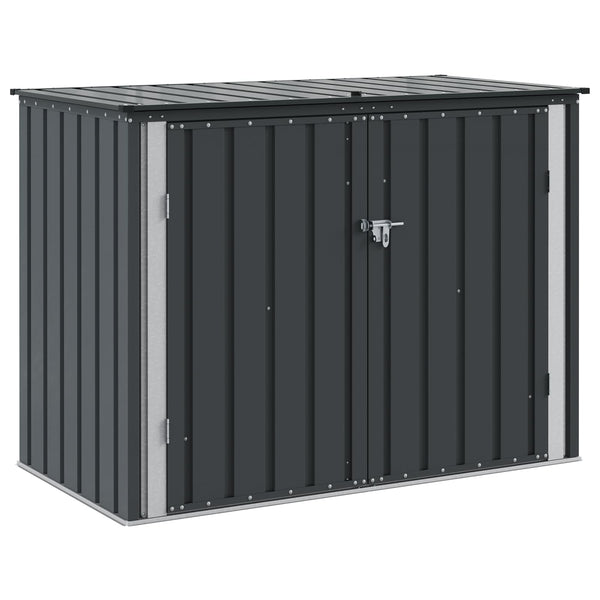 Gartenlagerbox Stahl Schwarz 151,5 cm