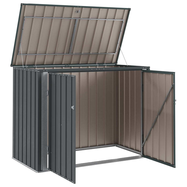 Gartenlagerbox Stahl Schwarz 151,5 cm