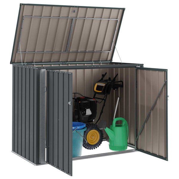 Gartenlagerbox Stahl Schwarz 151,5 cm