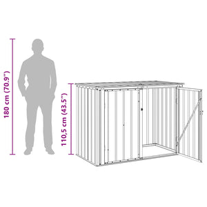 Gartenlagerbox Stahl Schwarz 151,5 cm