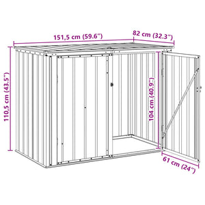 Gartenlagerbox Stahl Schwarz 151,5 cm