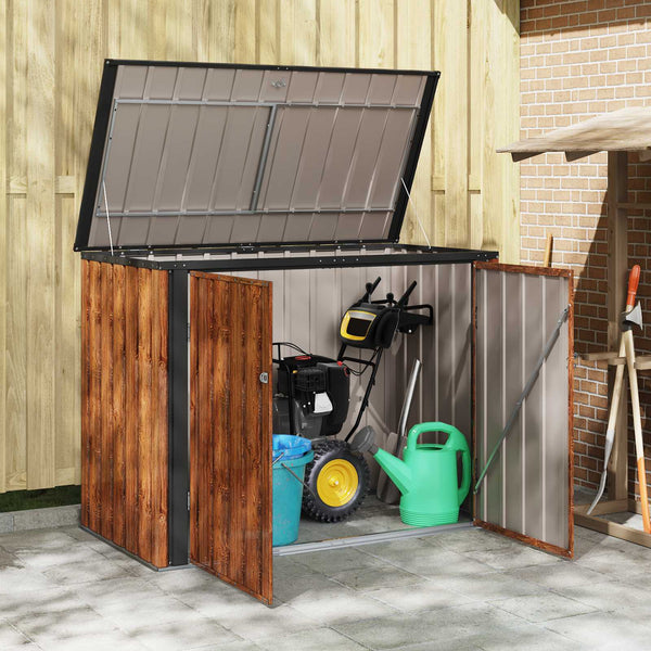 Gartenlagerbox Stahl Braun 151,5 cm
