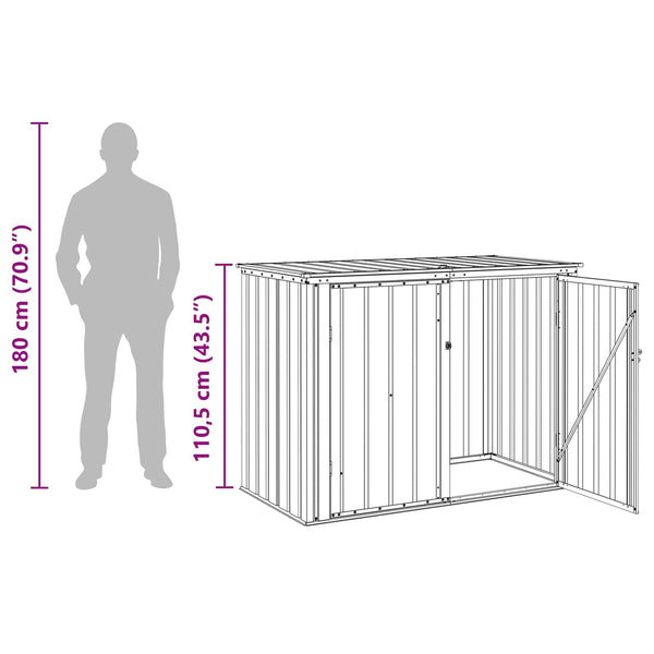 Gartenlagerbox Stahl Braun 151,5 cm