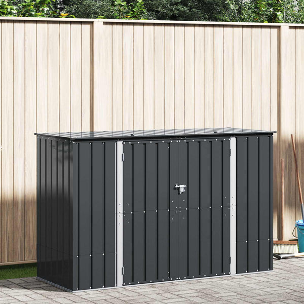 Gartenlagerbox Stahl Schwarz 214 cm