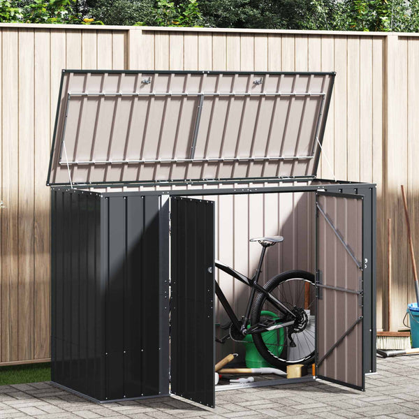 Gartenlagerbox Stahl Schwarz 214 cm